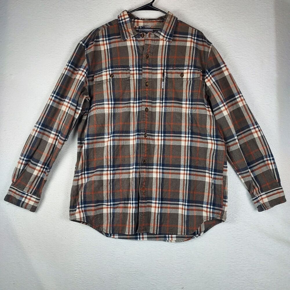 Carhartt Original Fit Mens Large Plaid Heavy Flannel Button Shirt